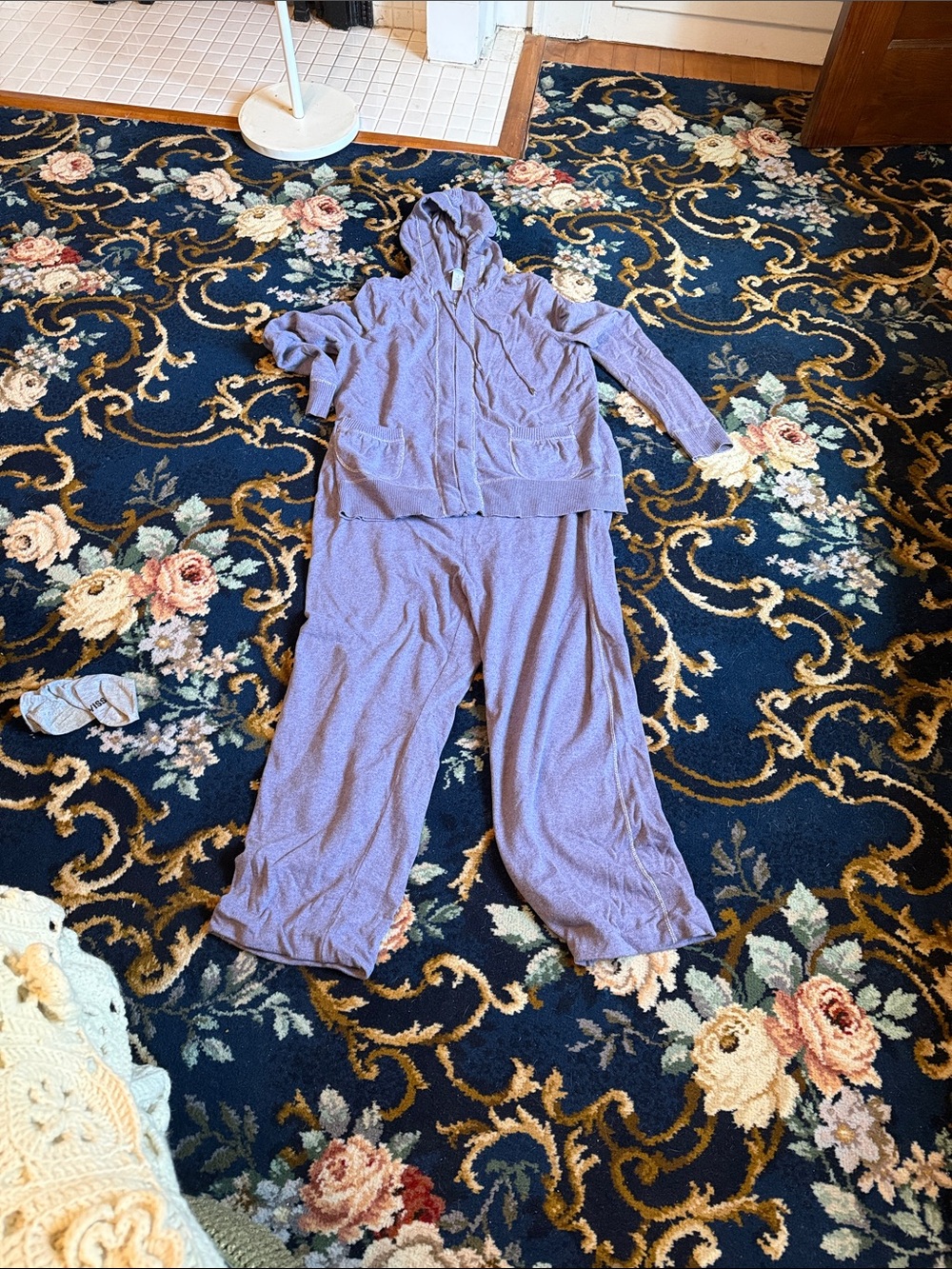 Chico's Zenergy Lavender Zip-Up Hoodie with Matching Jogger Pants- worn about 3x